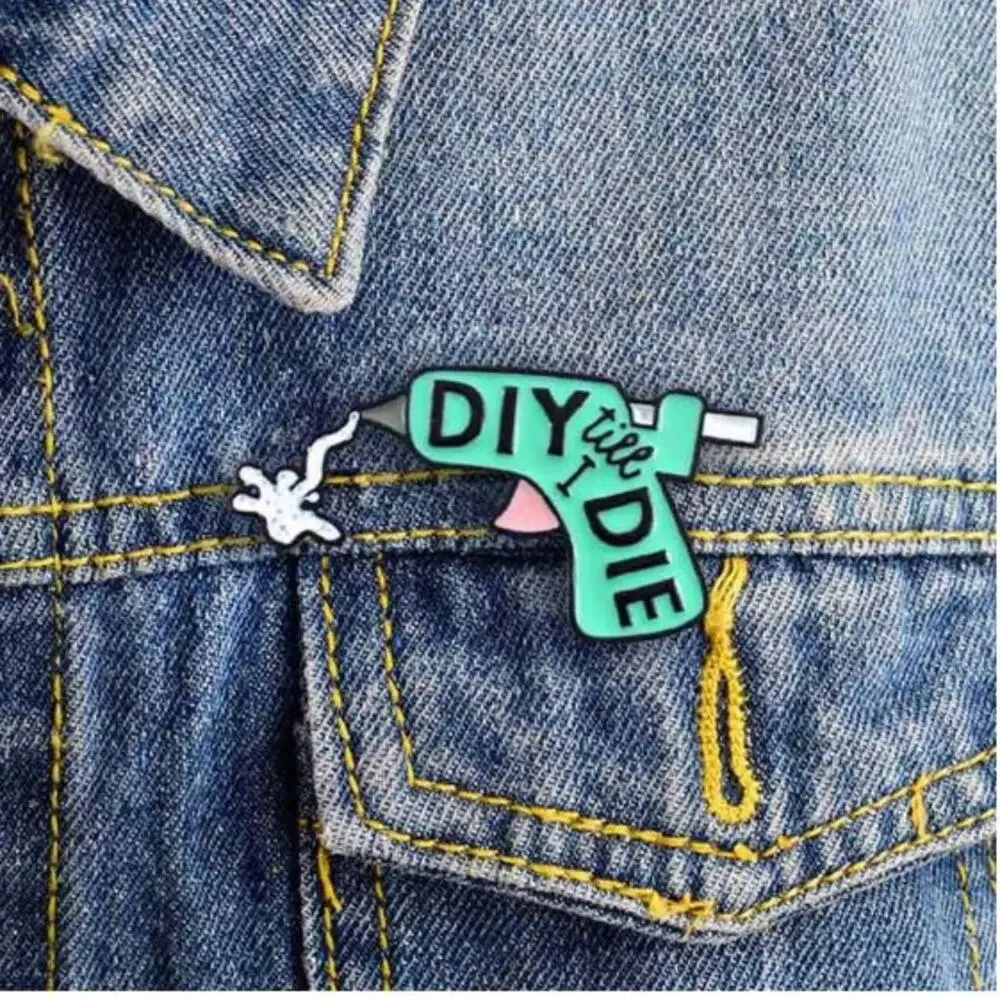 DIY or Die Hot Glue Gun Craft Pin Brooch